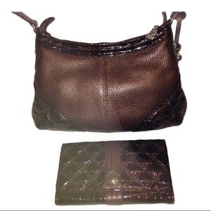 BRIGHTON brown leather purse and wallet set